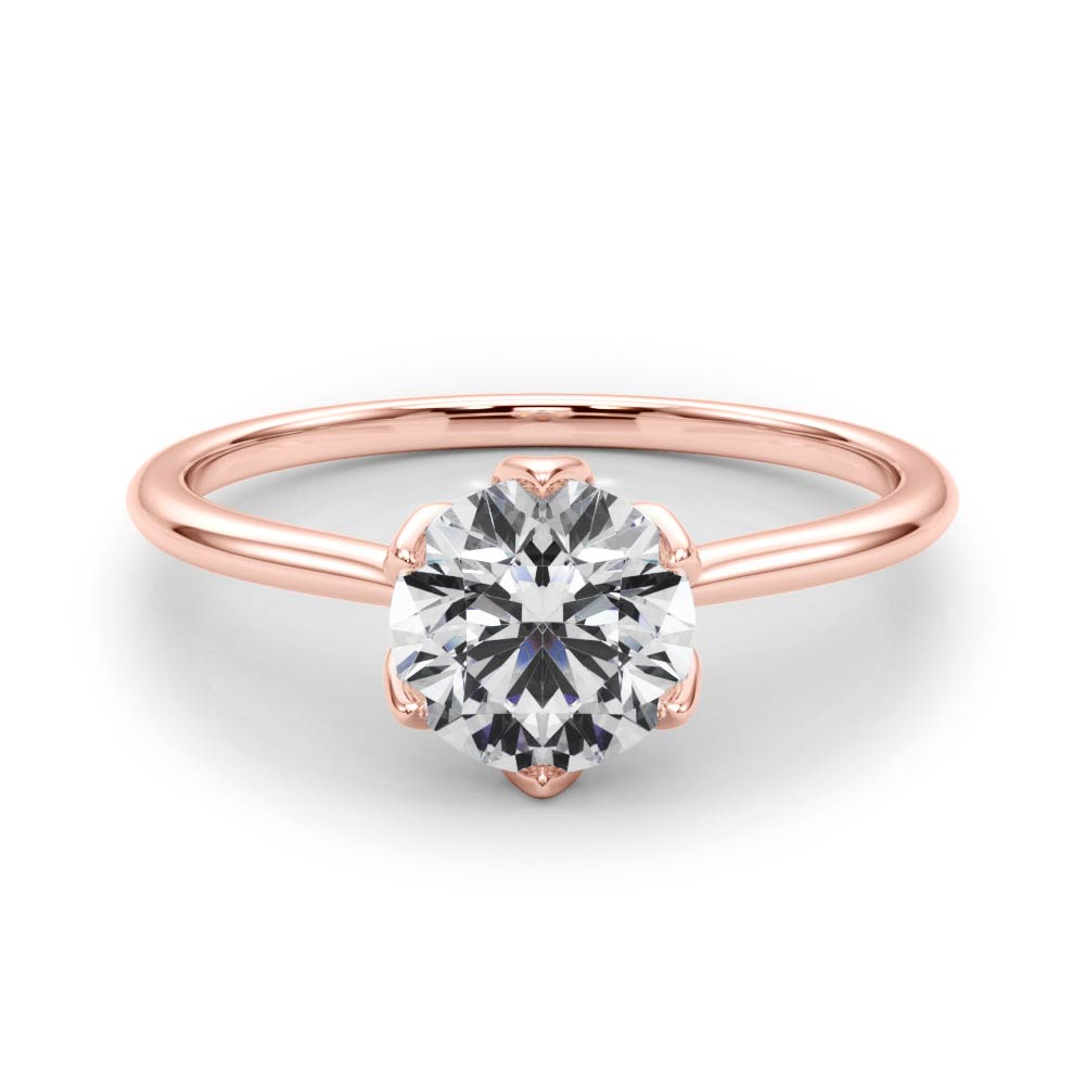 Esme Round Lab Grown Diamond Solitaire Engagement Ring IGI Certified-VIRABYANI